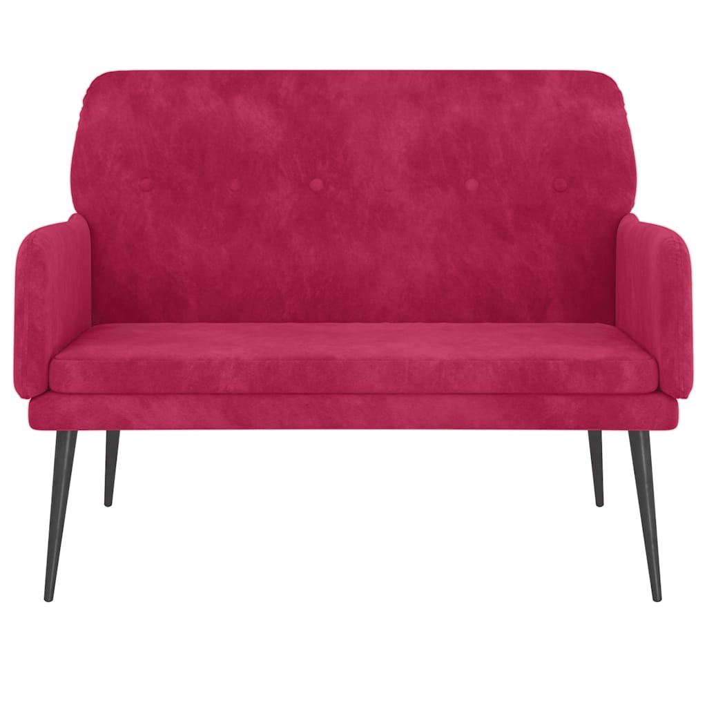 Banc Rouge bordeaux 108x79x79 cm Velours - XIOS