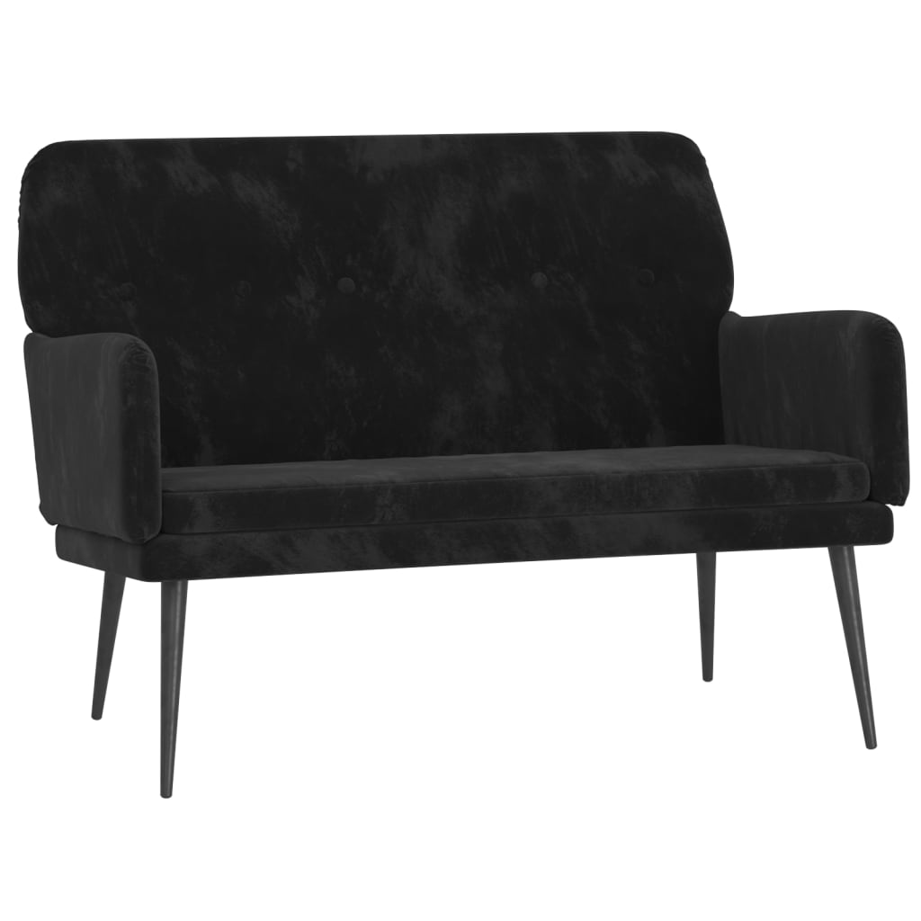 Banc Noir 108x79x79 cm Velours - XIOS