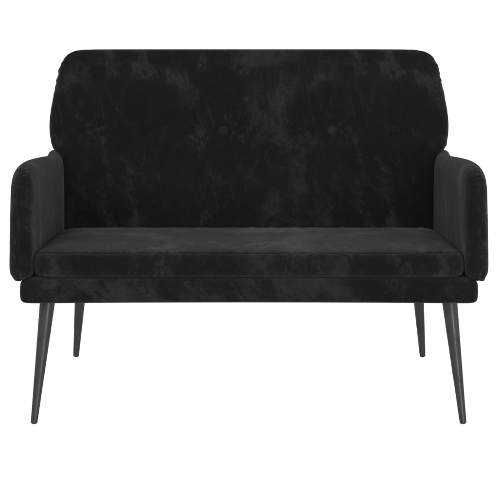 Banc Noir 108x79x79 cm Velours - XIOS