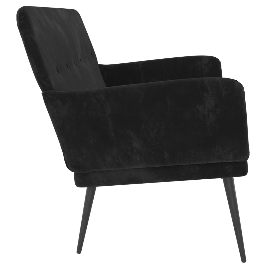 Banc Noir 108x79x79 cm Velours - XIOS