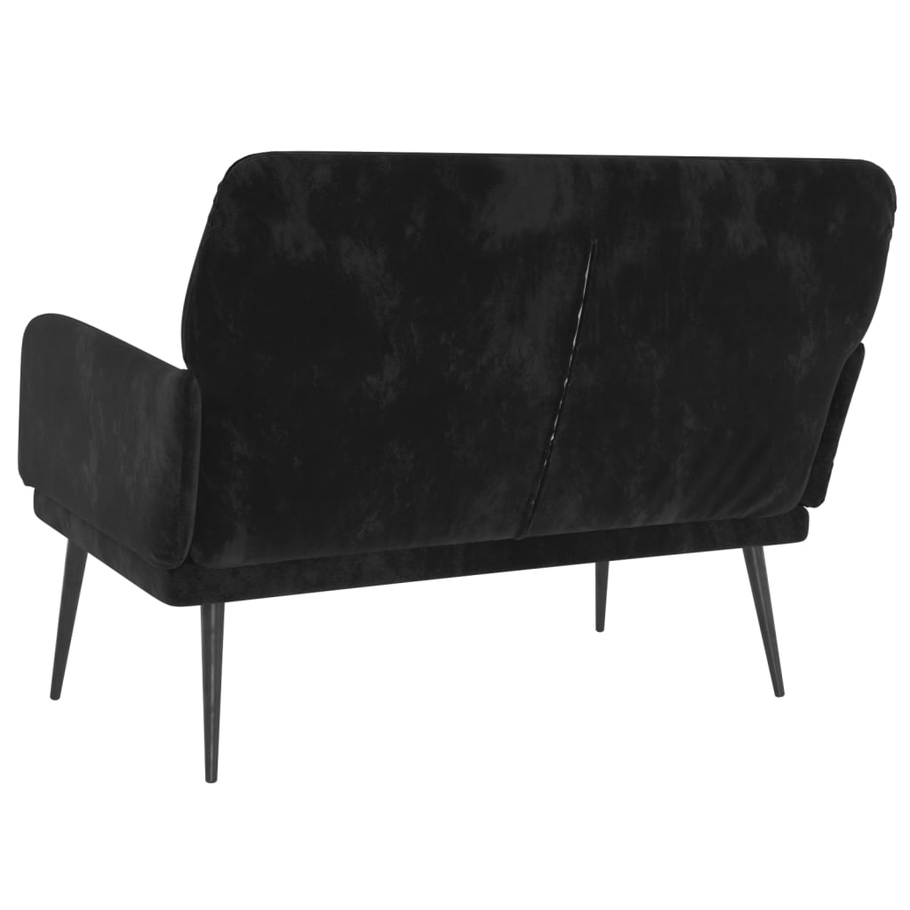 Banc Noir 108x79x79 cm Velours - XIOS