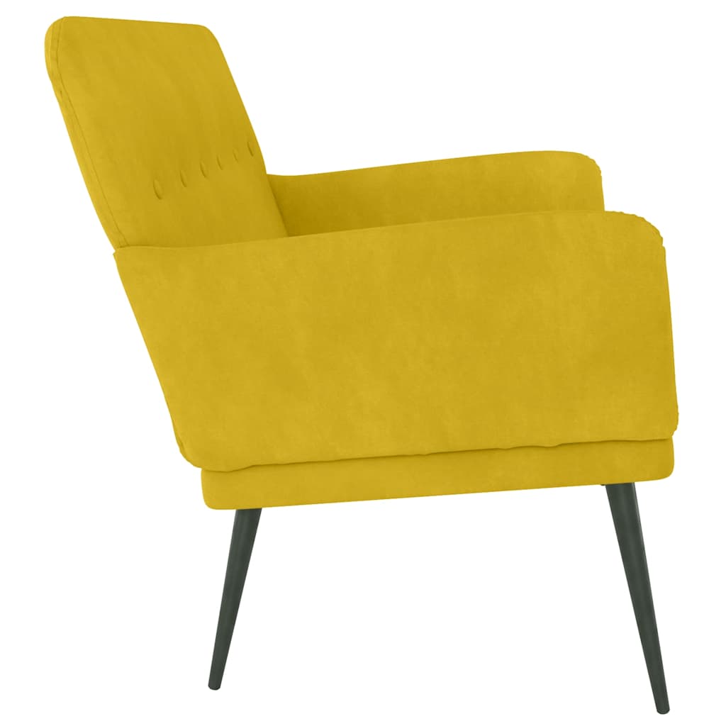 Banc Jaune 108x79x79 cm Velours - XIOS