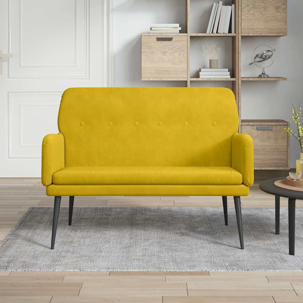 Banc Jaune 108x79x79 cm Velours - XIOS