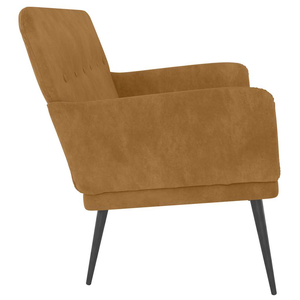 Banc Marron 108x79x79 cm Velours - XIOS