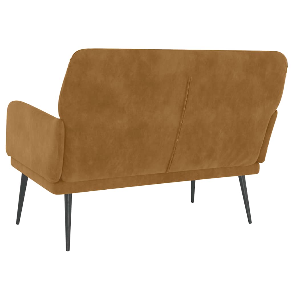 Banc Marron 108x79x79 cm Velours - XIOS