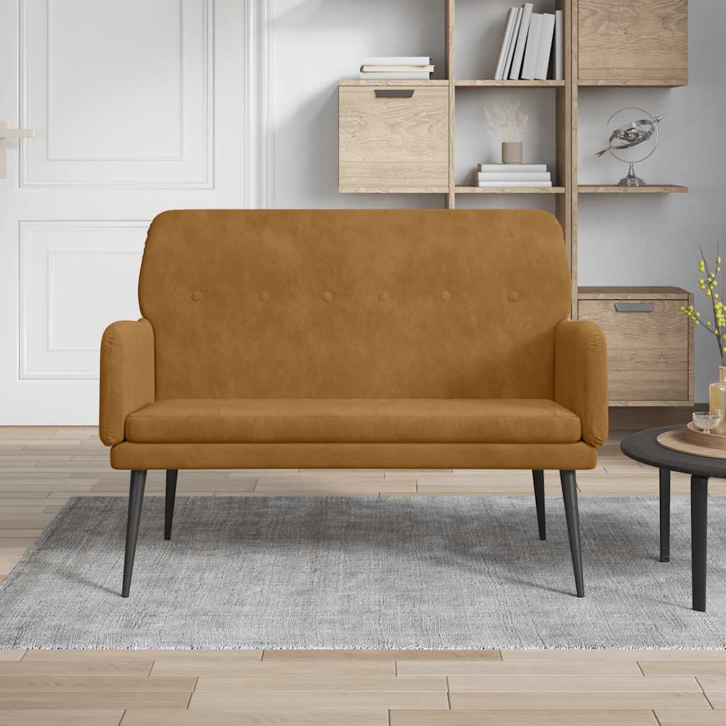 Banc Marron 108x79x79 cm Velours - XIOS