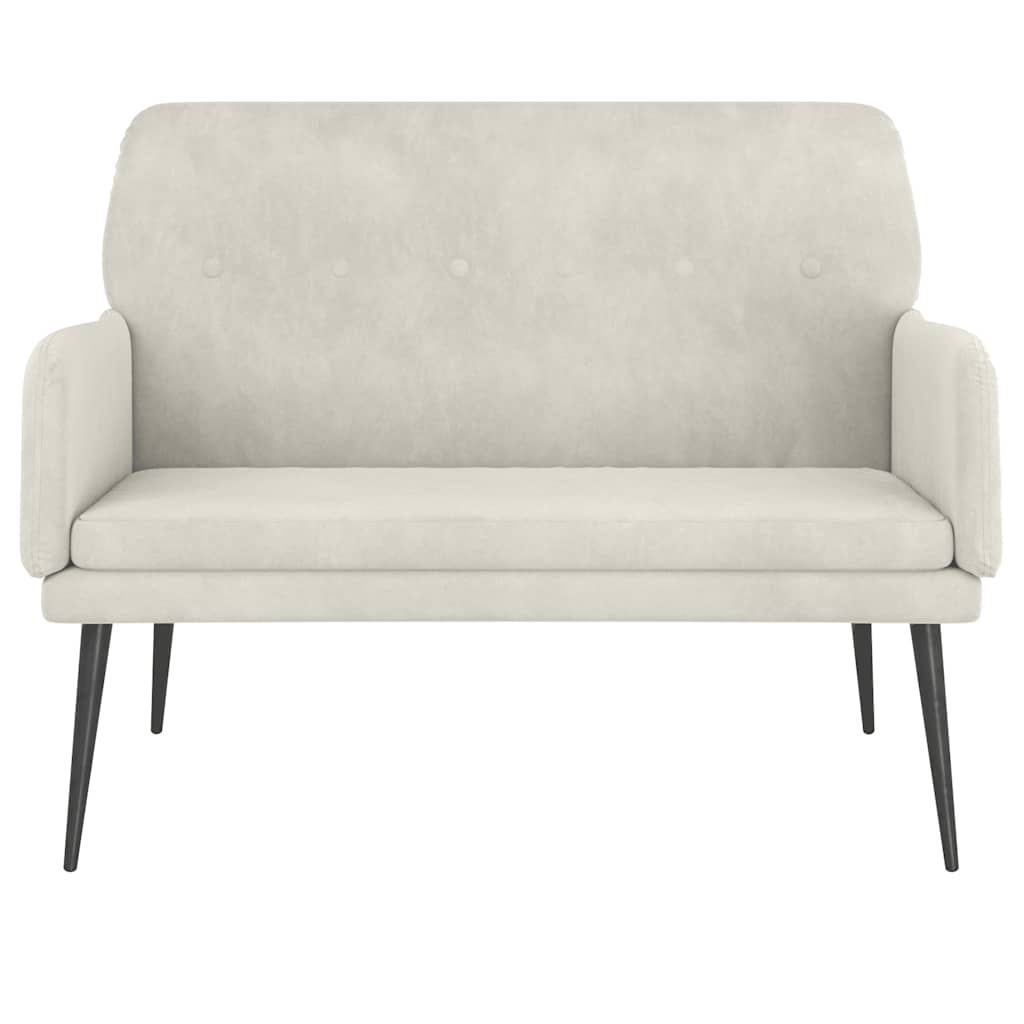 Banc Crème 108x79x79 cm Velours - XIOS