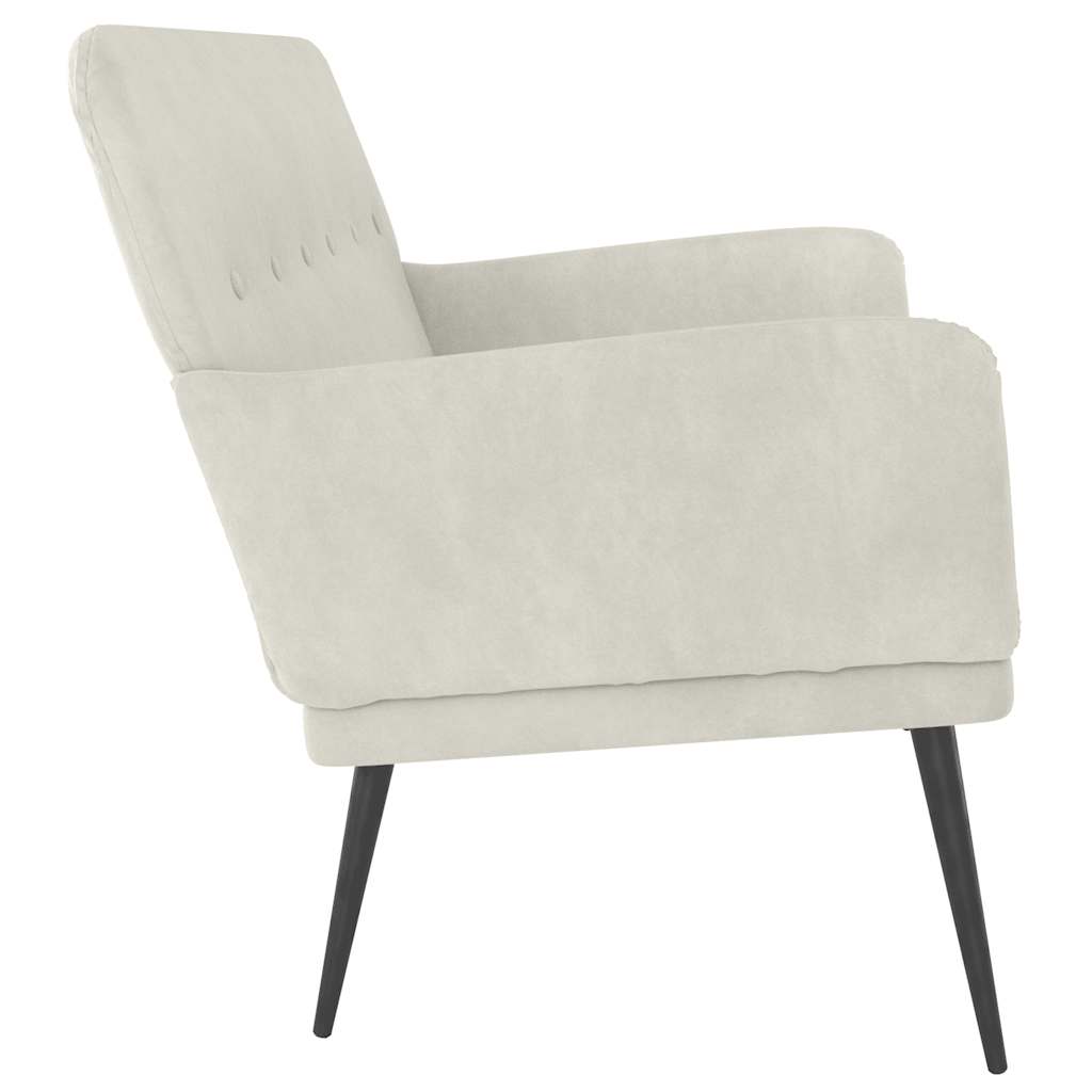 Banc Crème 108x79x79 cm Velours - XIOS