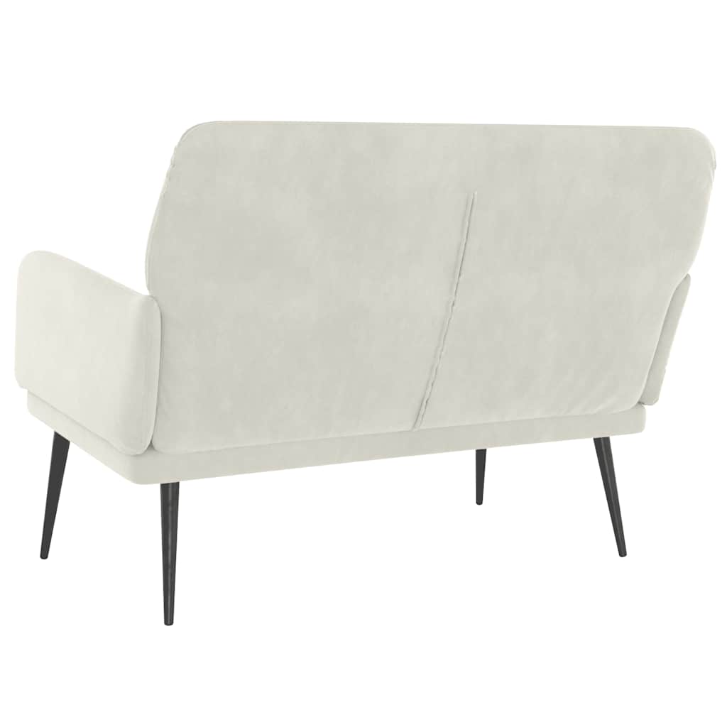 Banc Crème 108x79x79 cm Velours - XIOS