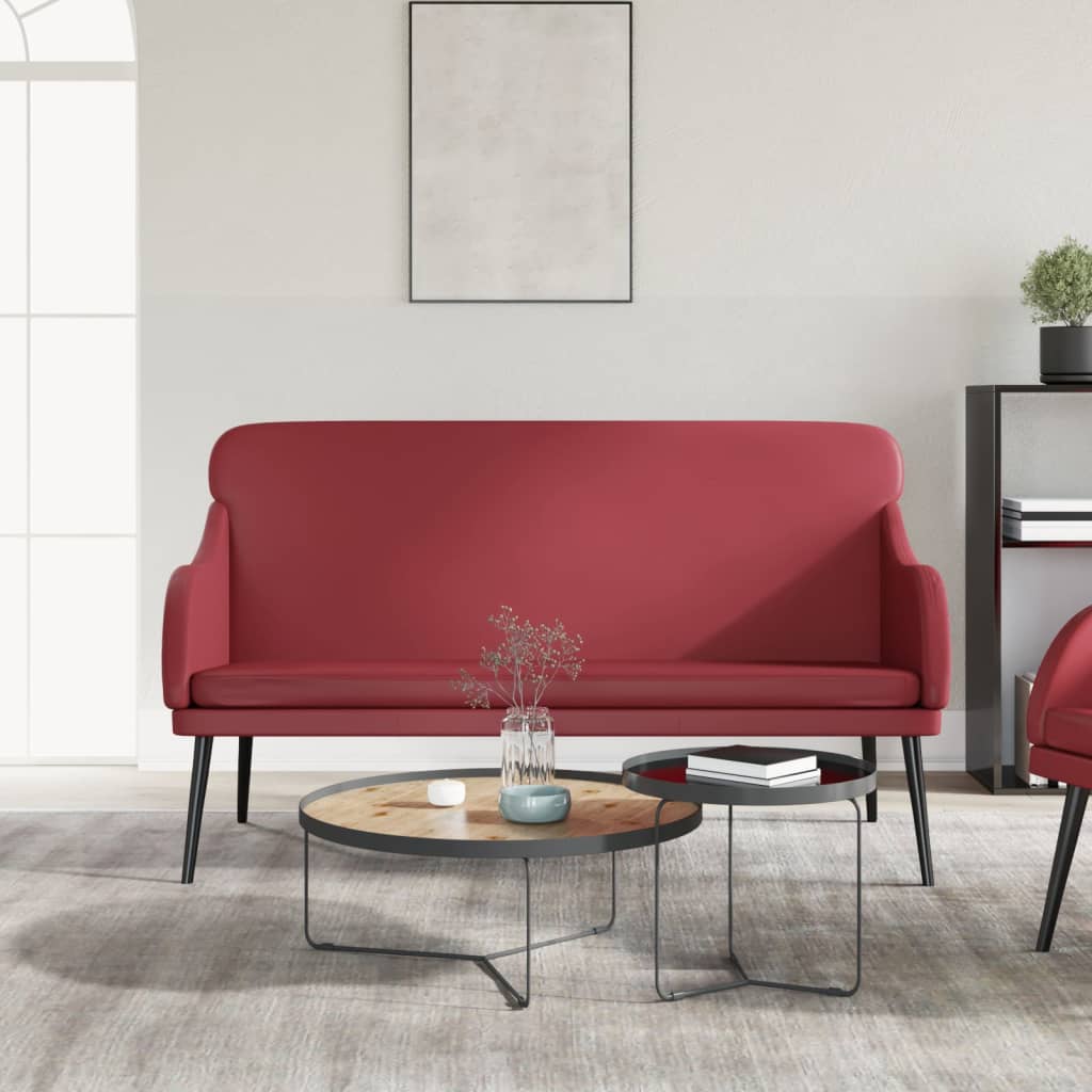 Banc Rouge bordeaux 110x76x80 cm Similicuir - XIOS