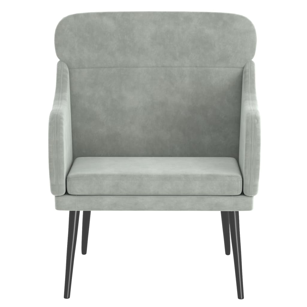 Fauteuil Gris clair 63x76x80 cm Velours - XIOS