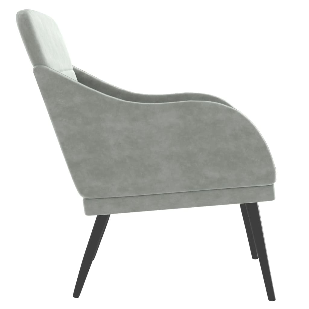 Fauteuil Gris clair 63x76x80 cm Velours - XIOS
