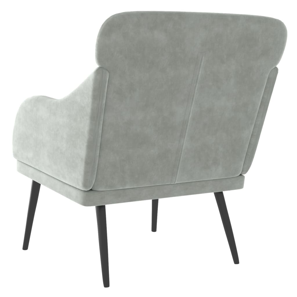 Fauteuil Gris clair 63x76x80 cm Velours - XIOS