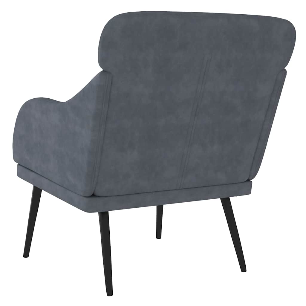 Fauteuil Gris foncé 63x76x80 cm Velours - XIOS
