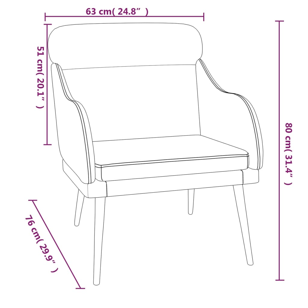 Fauteuil Vert foncé 63x76x80 cm Velours