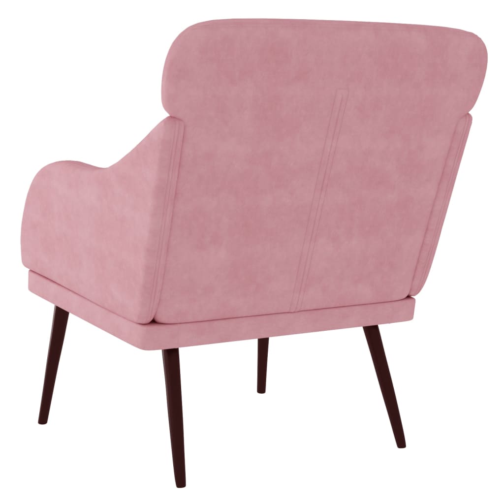 Fauteuil Rose 63x76x80 cm Velours - XIOS