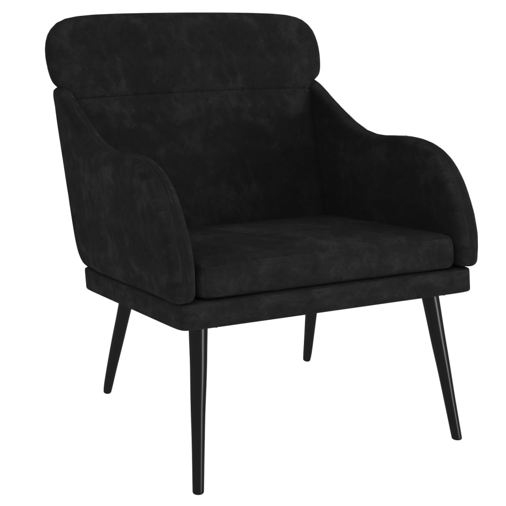 Fauteuil Noir 63x76x80 cm Velours - XIOS
