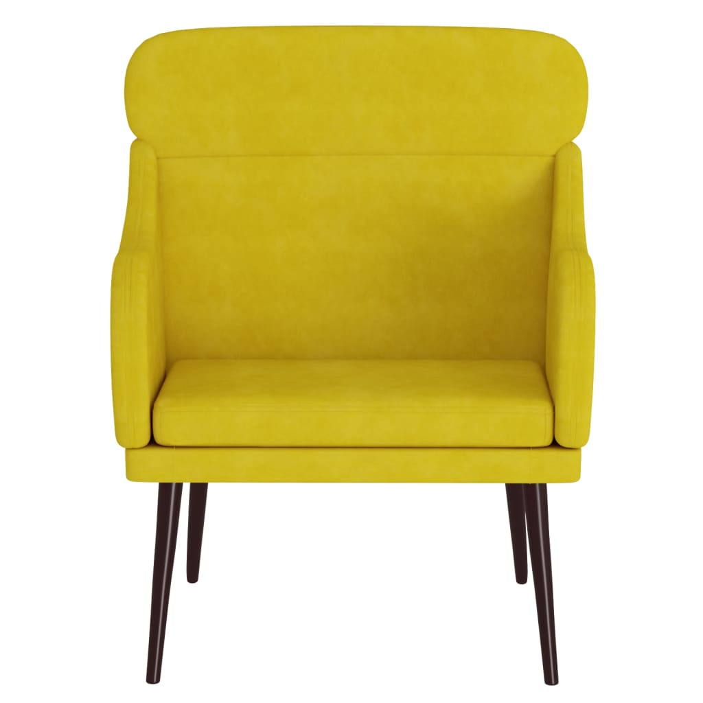 Fauteuil Jaune 63x76x80 cm Velours - XIOS