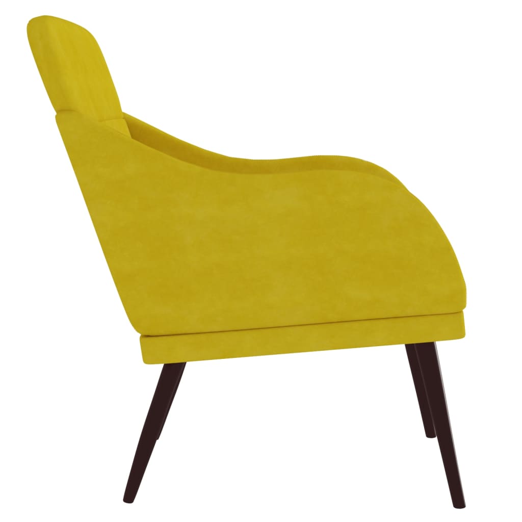 Fauteuil Jaune 63x76x80 cm Velours - XIOS