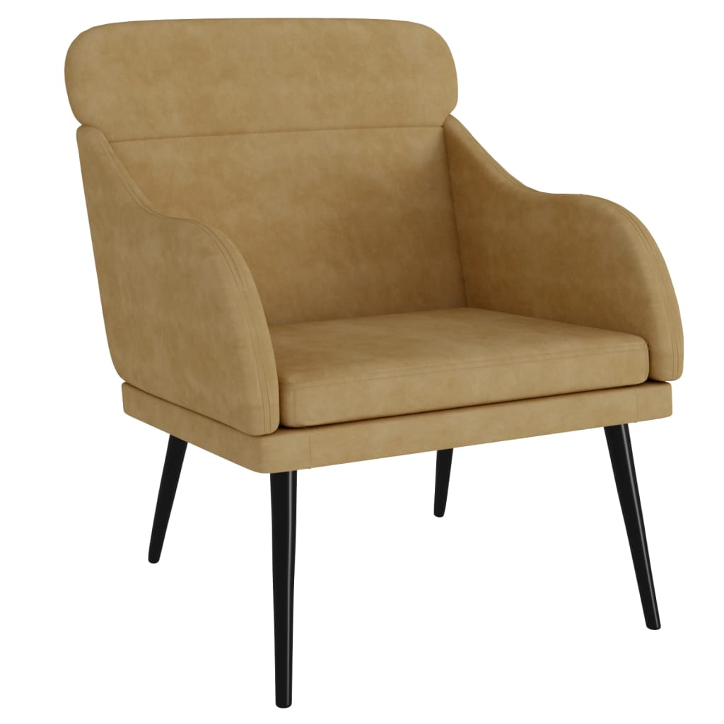 Fauteuil Marron 63x76x80 cm Velours - XIOS