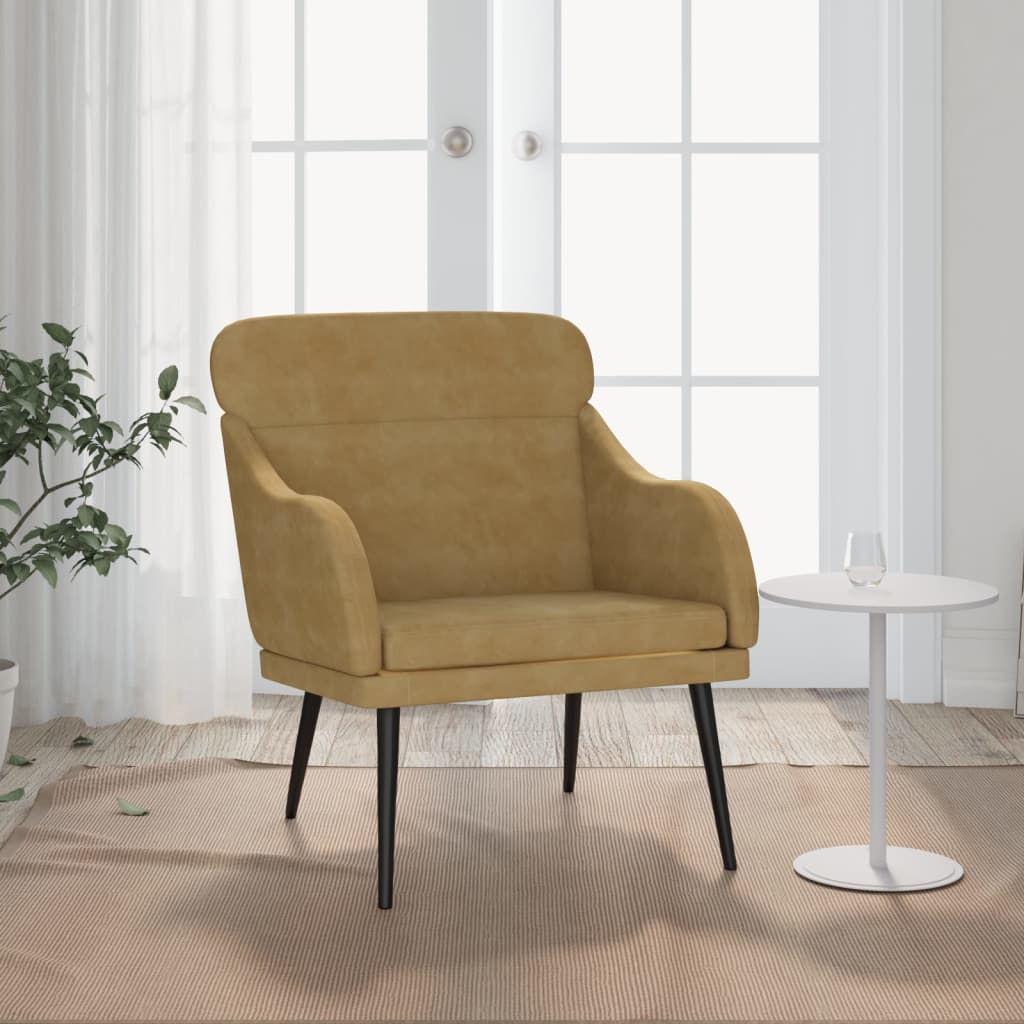 Fauteuil Marron 63x76x80 cm Velours - XIOS