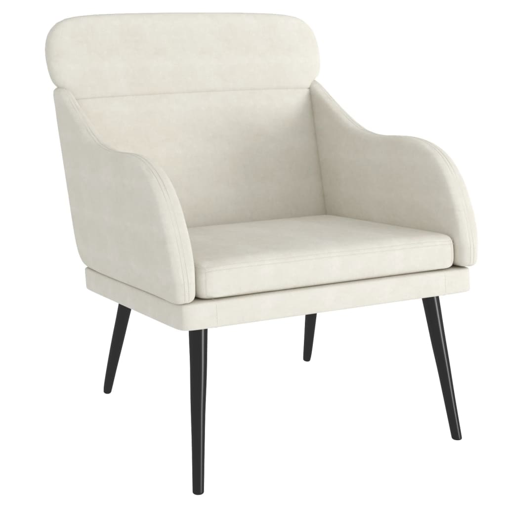 Fauteuil Crème 63x76x80 cm Velours - XIOS