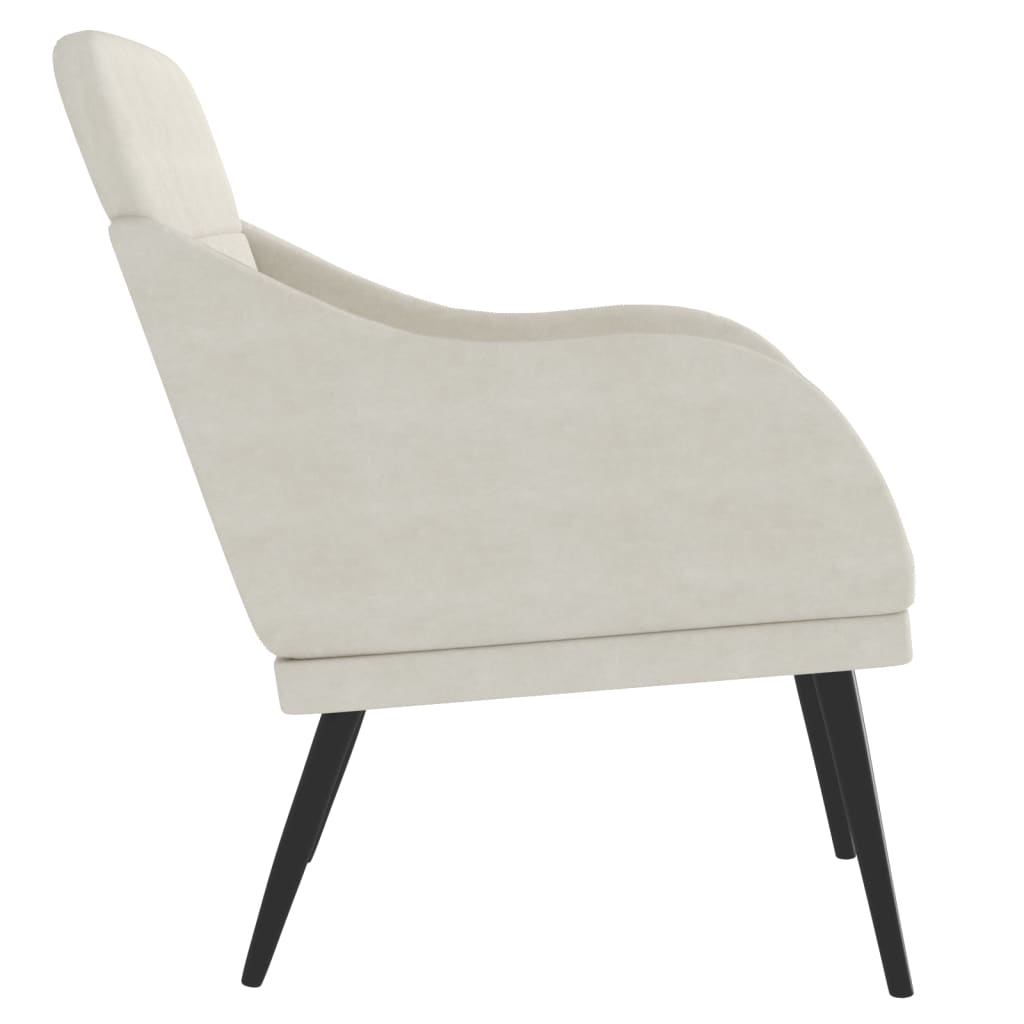 Fauteuil Crème 63x76x80 cm Velours - XIOS