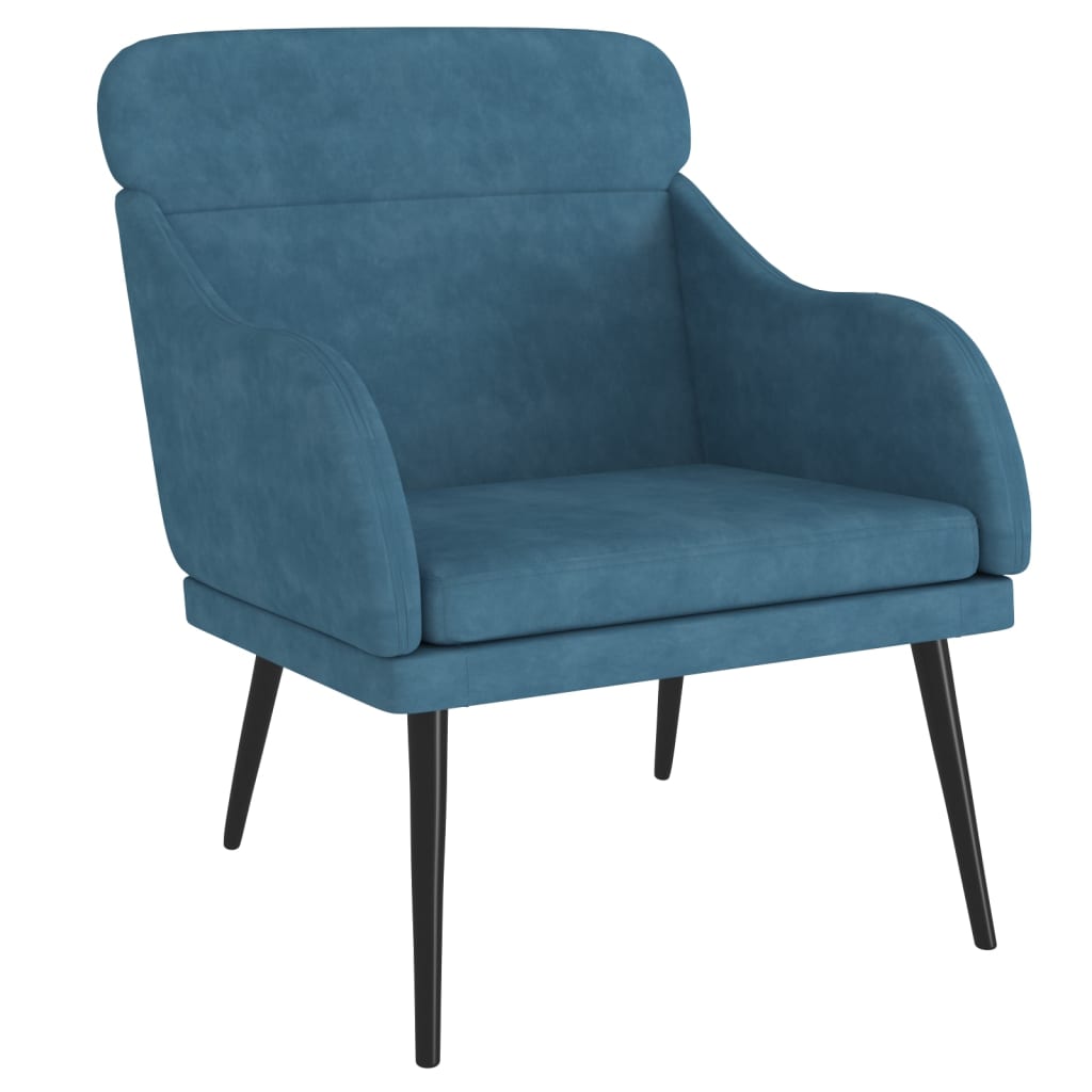 Fauteuil Bleu 63x76x80 cm Velours - XIOS