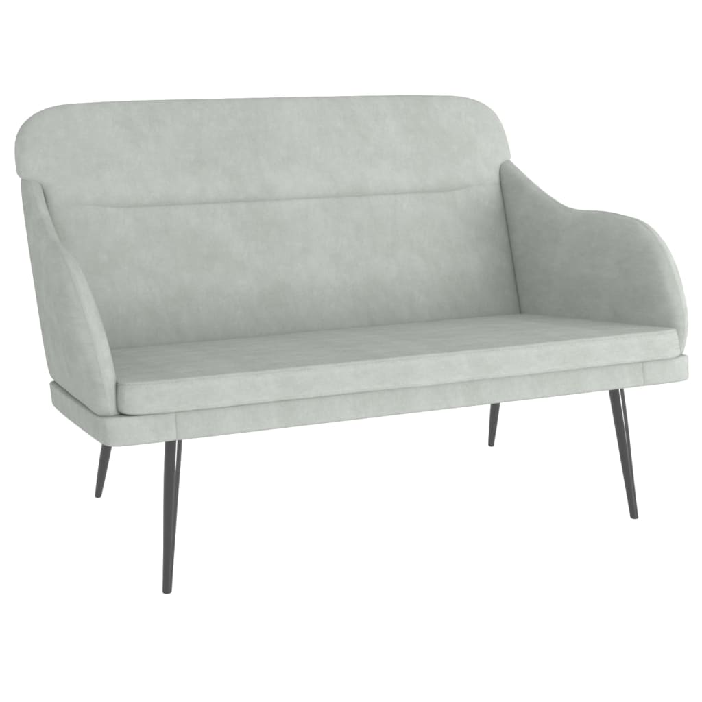 Banc Gris clair 110x76x80 cm Velours - XIOS