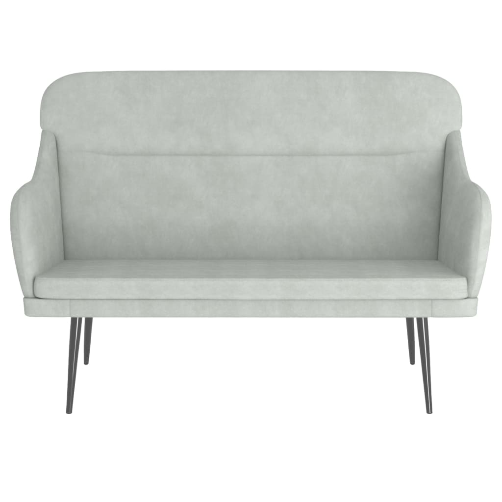 Banc Gris clair 110x76x80 cm Velours - XIOS