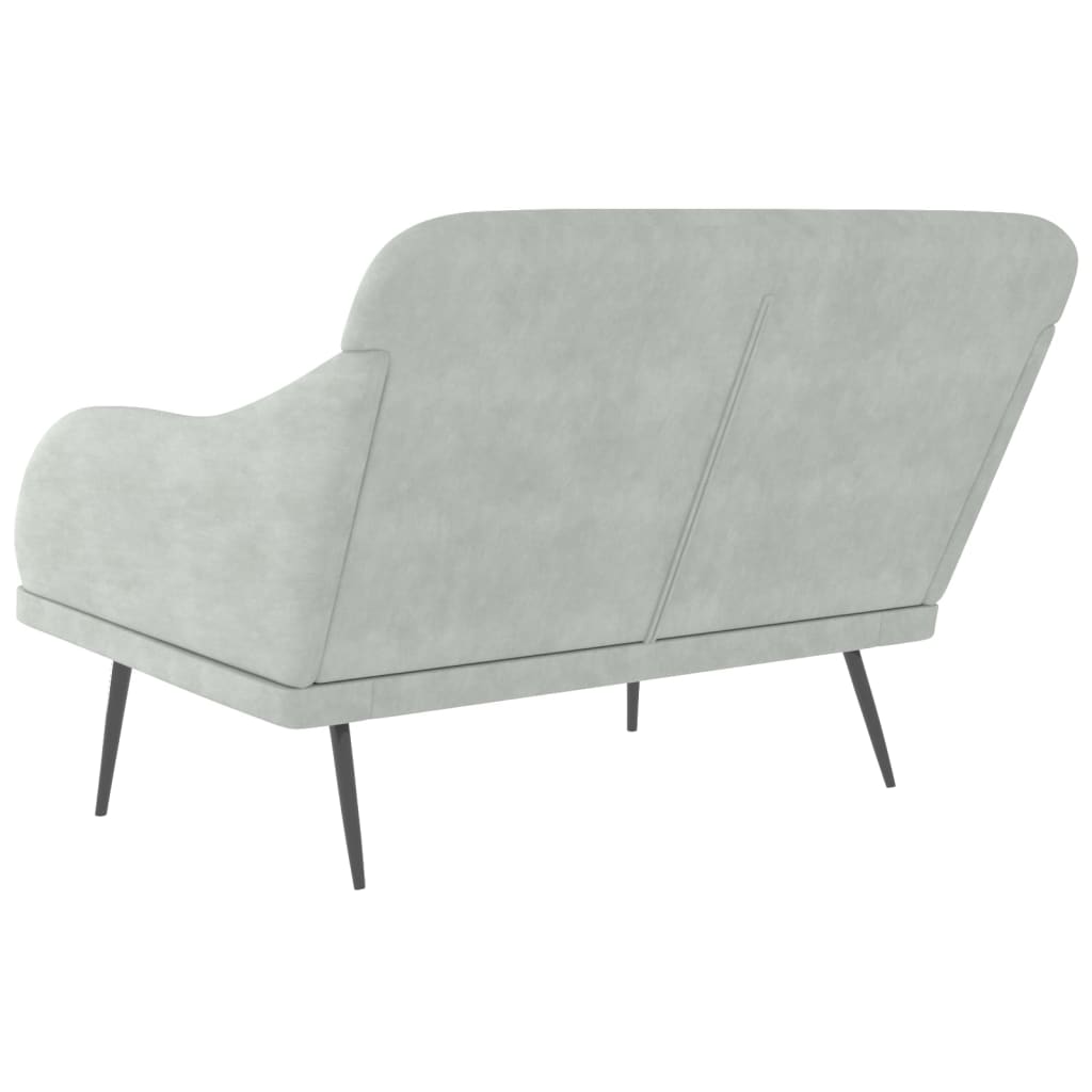 Banc Gris clair 110x76x80 cm Velours - XIOS