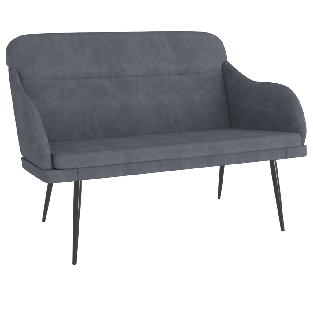 Banc Gris foncé 110x76x80 cm Velours - XIOS