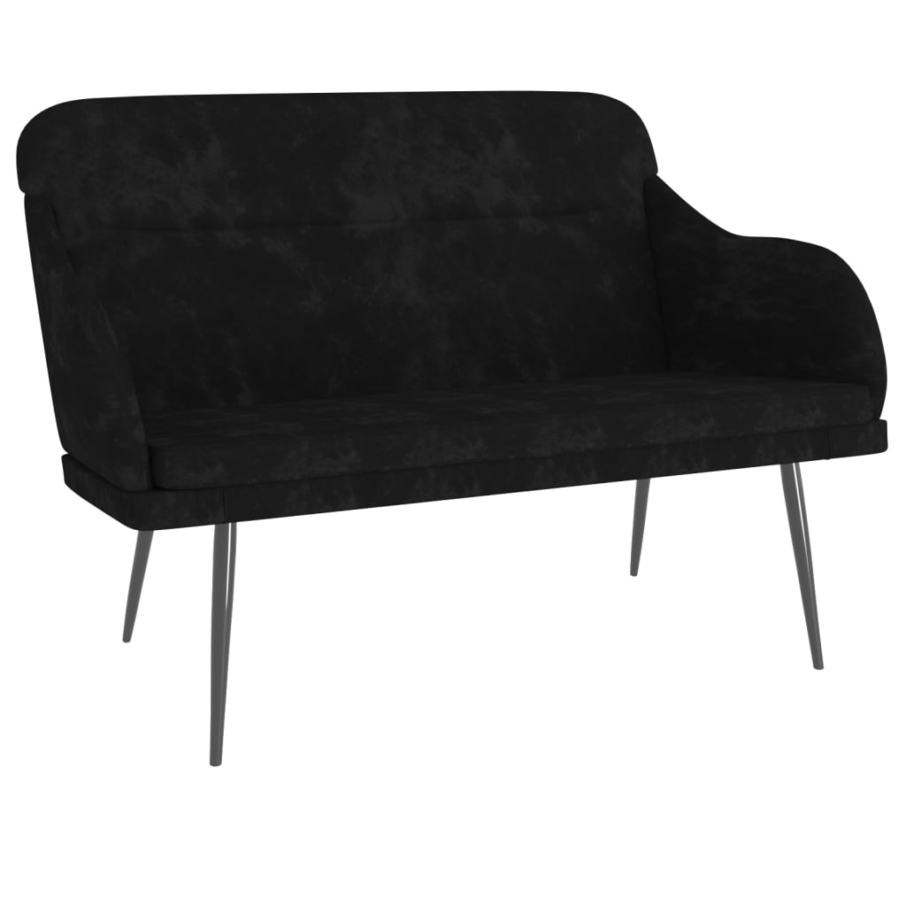 Banc Noir 110x76x80 cm Velours - XIOS