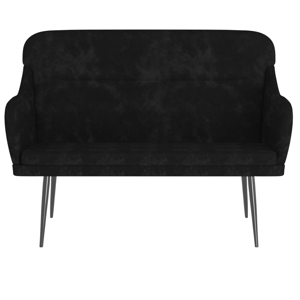 Banc Noir 110x76x80 cm Velours - XIOS