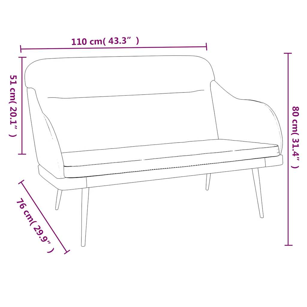 Banc Jaune 110x76x80 cm Velours - XIOS