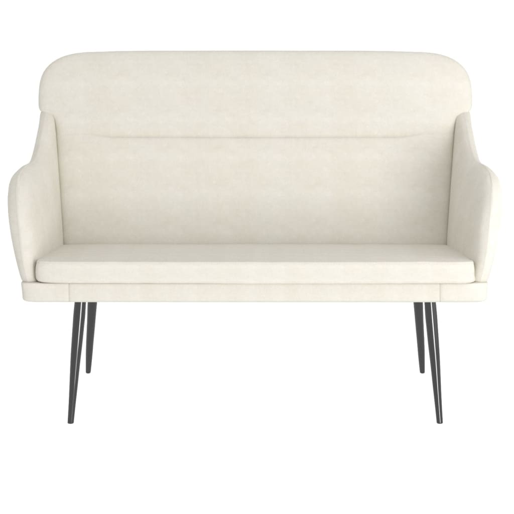 Banc Crème 110x76x80 cm Velours - XIOS