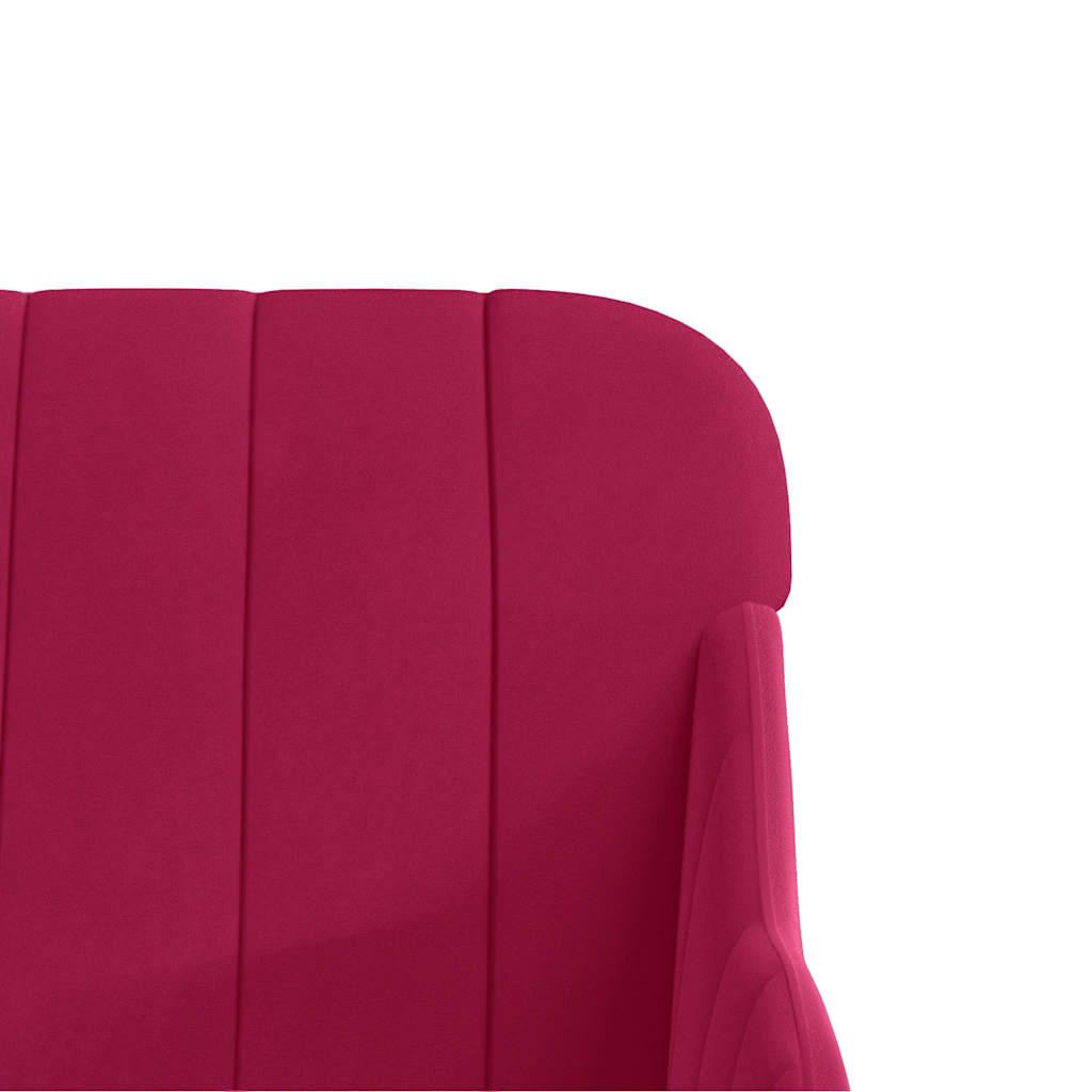 Fauteuil Rouge bordeaux 63x76x80 cm Velours - XIOS