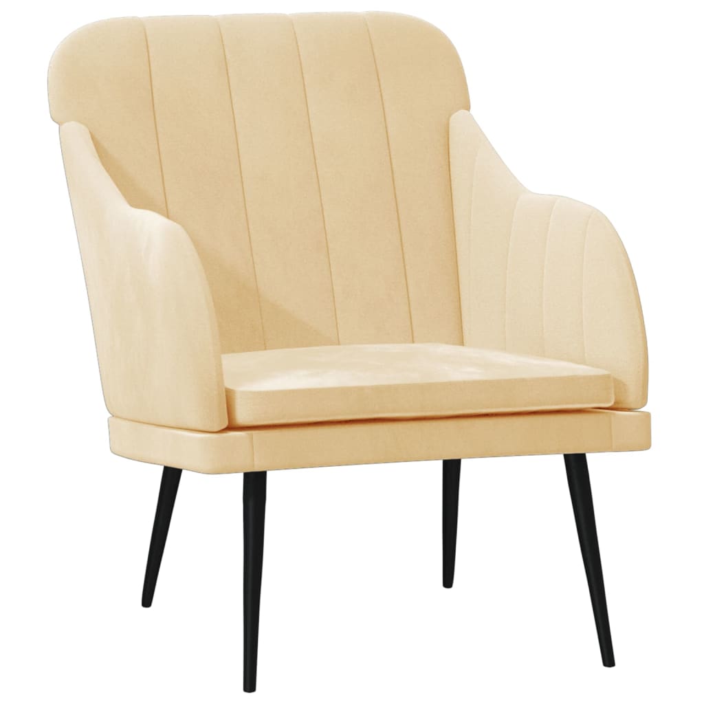 Fauteuil Crème 63x76x80 cm Velours - XIOS