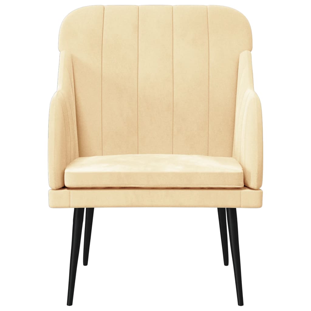 Fauteuil Crème 63x76x80 cm Velours - XIOS