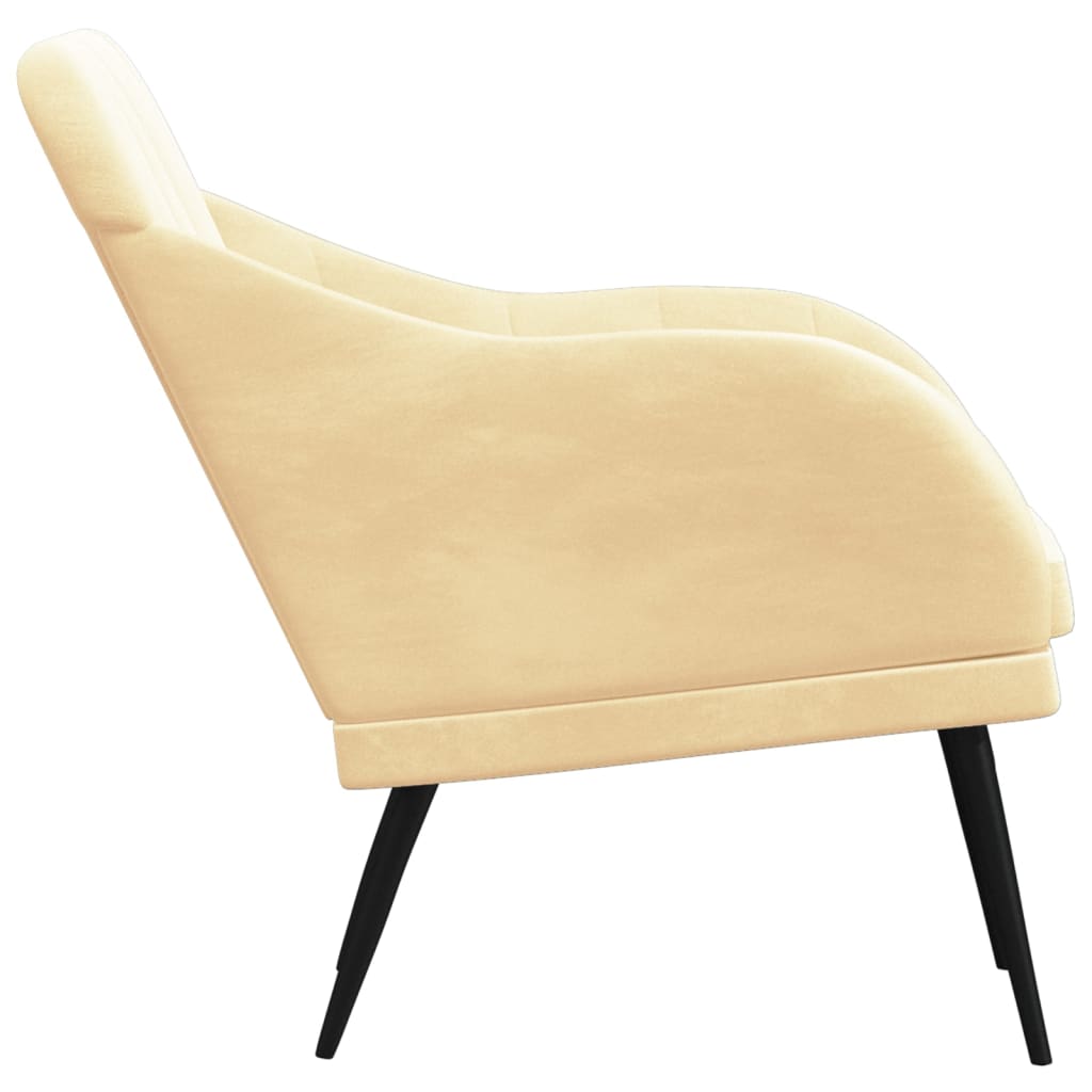 Fauteuil Crème 63x76x80 cm Velours - XIOS