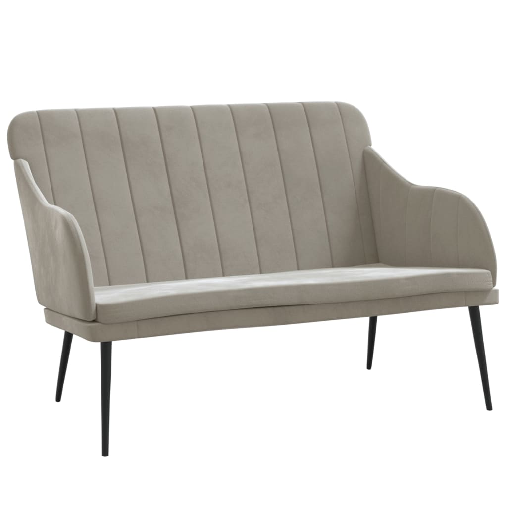Banc Gris clair 110x76x80 cm Velours - XIOS