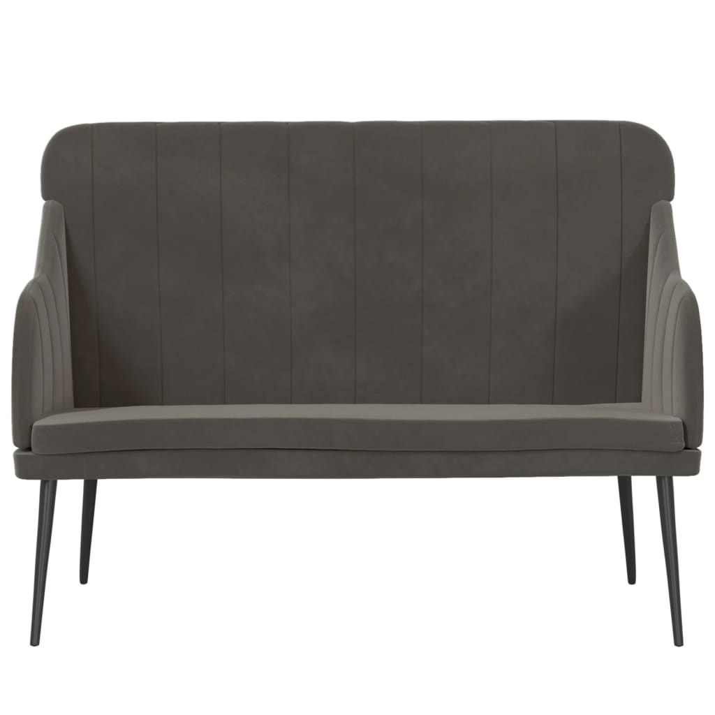 Banc Gris foncé 110x76x80 cm Velours - XIOS