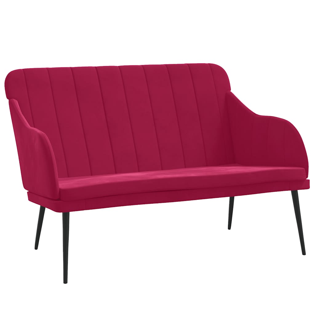 Banc Rouge bordeaux 110x76x80 cm Velours - XIOS