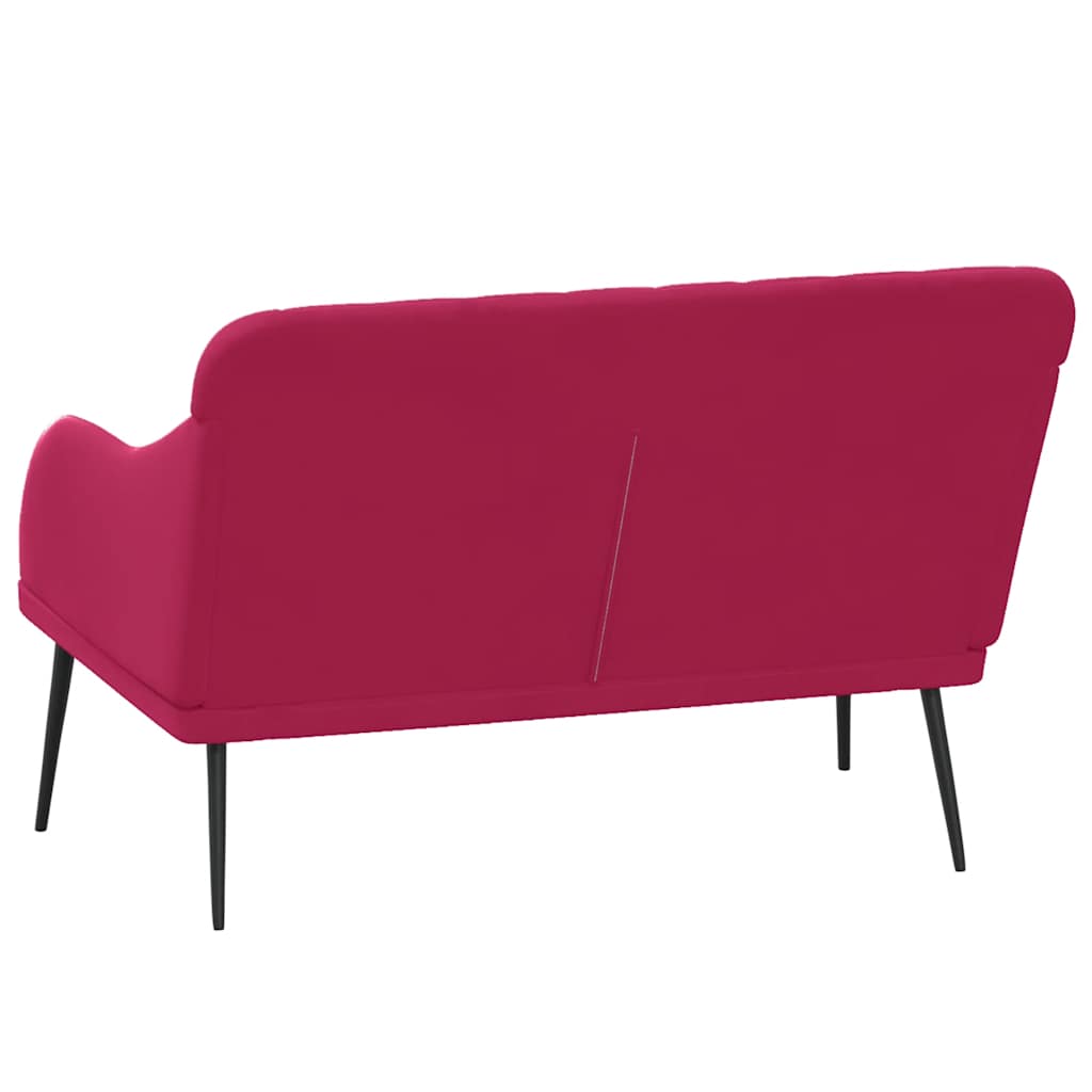 Banc Rouge bordeaux 110x76x80 cm Velours - XIOS