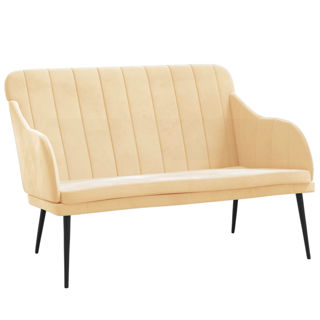 Banc Crème 110x76x80 cm Velours - XIOS
