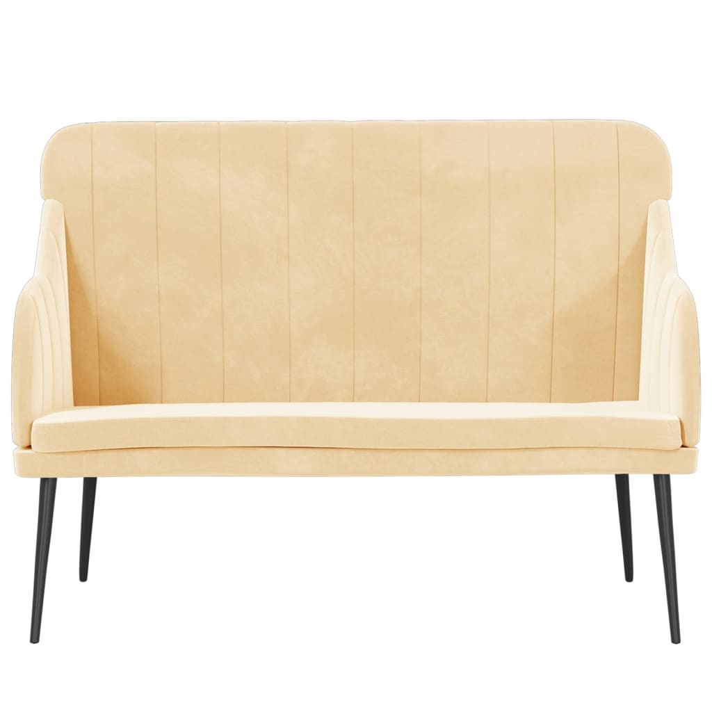Banc Crème 110x76x80 cm Velours - XIOS