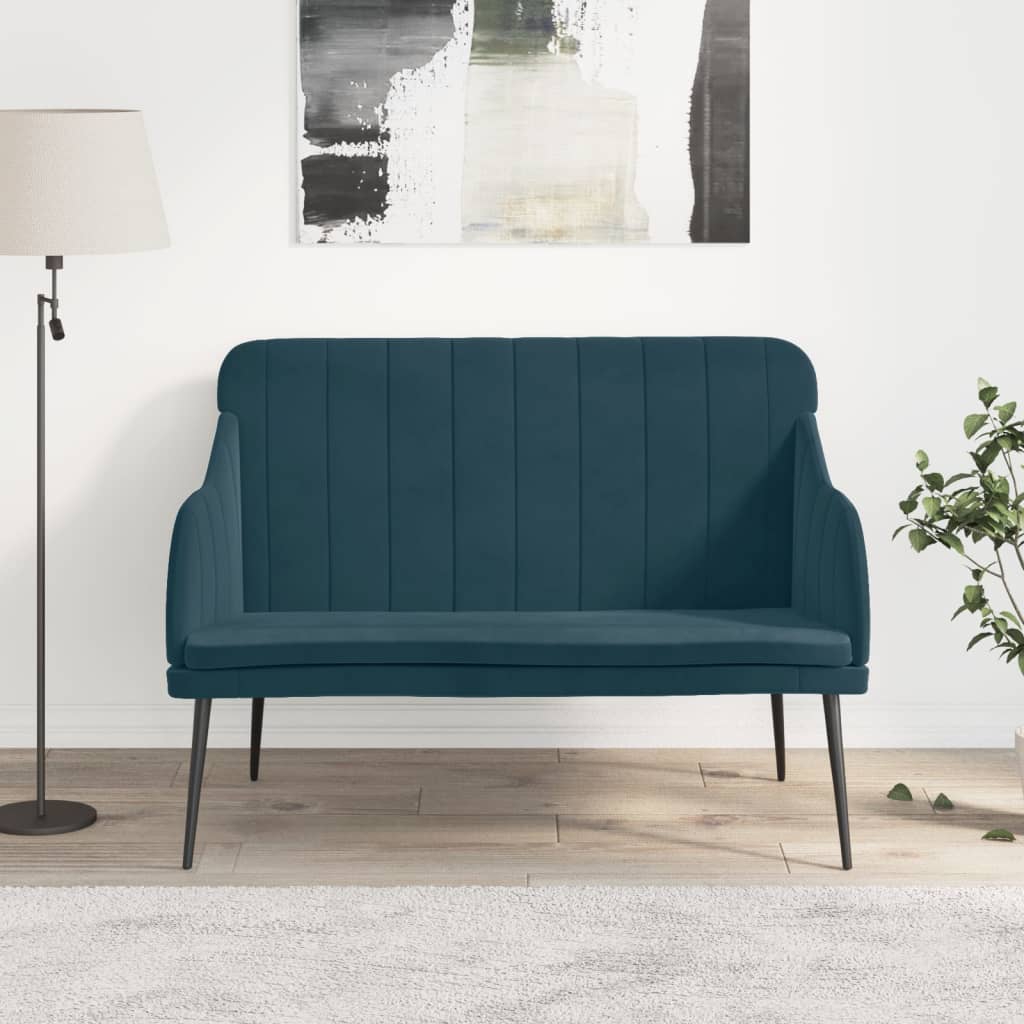 Banc Bleu 110x76x80 cm Velours - XIOS