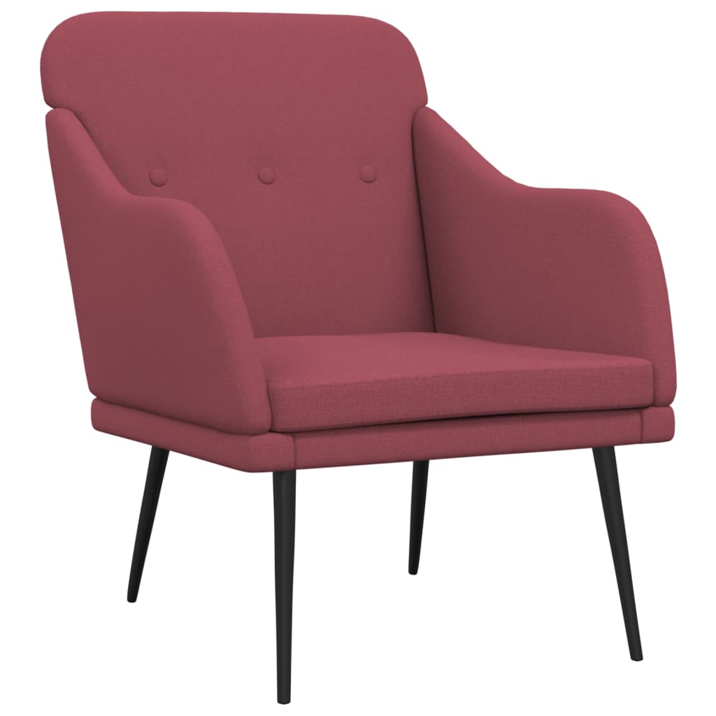 Fauteuil Rouge bordeaux 63x76x80 cm Tissu - XIOS