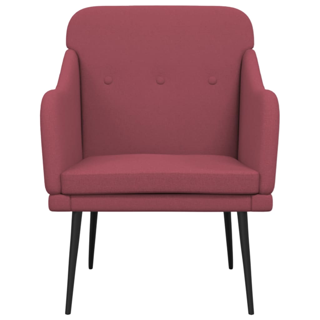 Fauteuil Rouge bordeaux 63x76x80 cm Tissu - XIOS