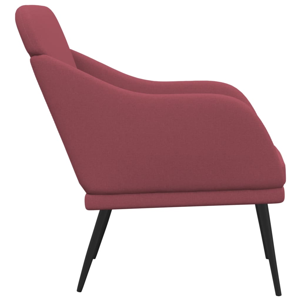 Fauteuil Rouge bordeaux 63x76x80 cm Tissu - XIOS